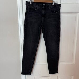Hudson Natalie Midrise Super Skinny Ankle Women's Black Denim Jeans Size 32